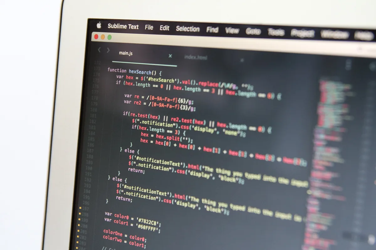 Code on a laptop screen